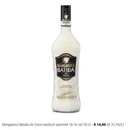 Mangaroca Batida de Coco exotisch aperitief 16 % vol 70 cl