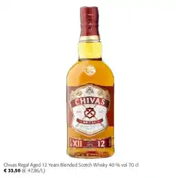 Colruyt Chivas Regal Aged 12 Years Blended Scotch Whisky 40 % vol 70 cl aanbieding