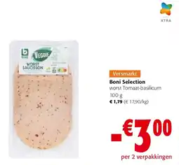 Colruyt Boni Selection worst Tomaat-basilicum 100 g aanbieding