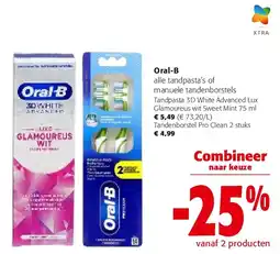 Colruyt Oral-B Tandpasta 3D White Advanced Lux Glamoureus wit Sweet Mint 75 ml aanbieding