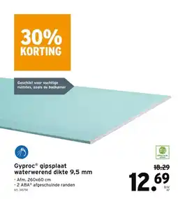 GAMMA GyprocⓇ gipsplaat waterwerend dikte 9,5 mm aanbieding