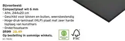 GAMMA Compactplaat wit 6 mm aanbieding