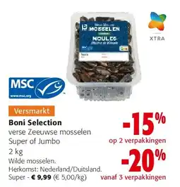 Colruyt Boni Selection verse Zeeuwse mosselen Super of Jumbo 2 kg aanbieding