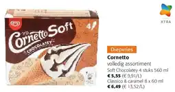 Colruyt Cornetto Soft Chocolatey 4 stuks 560 ml aanbieding