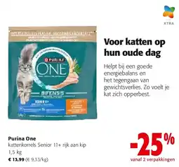 Colruyt Purina One kattenkorrels Senior 11+ rijk aan kip 1,5 kg aanbieding