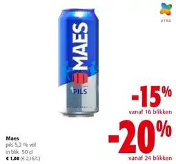 Colruyt Maes pils 5,2 % vol in blik 50 cl aanbieding