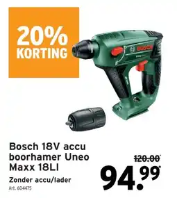 GAMMA Bosch 18V accu boorhamer Uneo Maxx 18L aanbieding