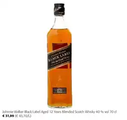 Colruyt Johnnie Walker Black Label Aged 12 Years Blended Scotch Whisky 40 % vol 70 cl aanbieding
