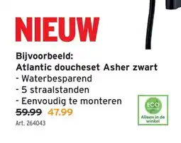 GAMMA Atlantic doucheset Asher zwart aanbieding