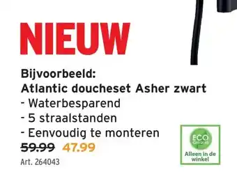 GAMMA Atlantic doucheset Asher zwart aanbieding