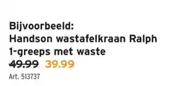 GAMMA Handson wastafelkraan Ralph 1-greeps met waste aanbieding