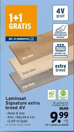 GAMMA Laminaat Signature extra breed 4V aanbieding