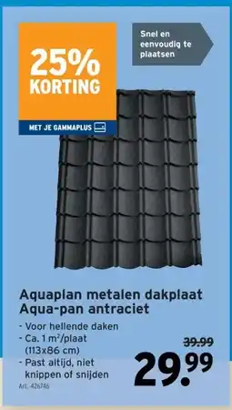 GAMMA Aquaplan metalen dakplaat Aqua-pan antraciet aanbieding