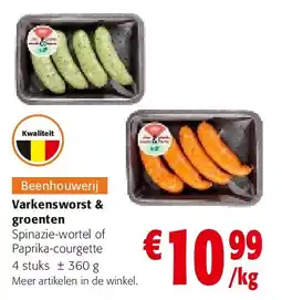Colruyt Varkensworst & groenten aanbieding