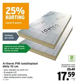 GAMMA A-therm PIR isolatieplaat dikte 10 cm aanbieding