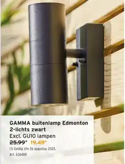 GAMMA GAMMA buitenlamp Edmonton 2-lichts zwart aanbieding