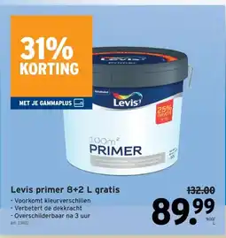 GAMMA Levis primer 8+2 L gratis aanbieding