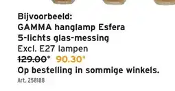 GAMMA GAMMA hanglamp Esfera 5-lichts glas-messing aanbieding