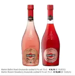Colruyt Martini Bellini Peach bruisende cocktail 8 % vol 75 cl aanbieding