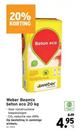 GAMMA Weber Beamix beton eco 20 kg aanbieding