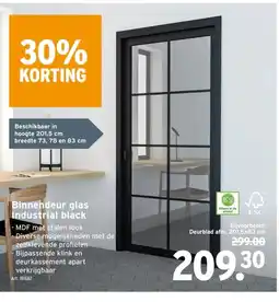 GAMMA Binnendeur glas Industrial black aanbieding