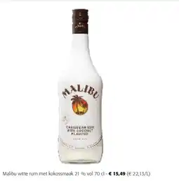 Colruyt Malibu witte rum met kokossmaak 21 % vol 70 cl aanbieding