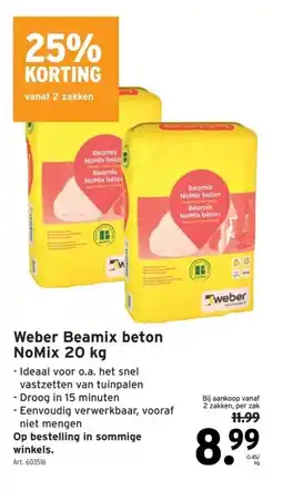 GAMMA Weber Beamix beton NoMix 20 kg aanbieding