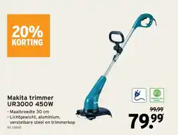 GAMMA Makita trimmer UR3000 450W aanbieding