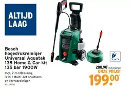 GAMMA Bosch hogedrukreiniger Universal Aquatak 135 Home & Car kit 135 bar 190OW aanbieding