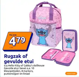 Action Rugzak of gevulde etui aanbieding