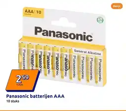 Action Panasonic batterijen AAA 10 stuks aanbieding