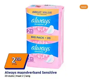 Action Always maandverband Sensitive aanbieding