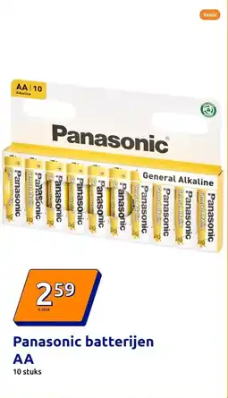 Action Panasonic batterijen AA 10 stuks aanbieding