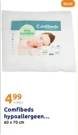 Action Comfibeds hypoallergeen hoofdkussen 60 x 70 cm aanbieding