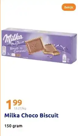 Action Milka Choco Biscuit 150 gram aanbieding