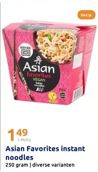 Action Asian Favorites instant noodles aanbieding
