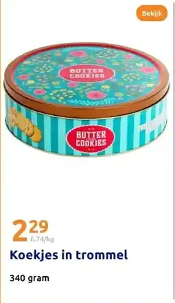 Action Koekjes in trommel aanbieding