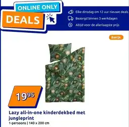 Action Lazy all-in-one kinderdekbed met jungleprint aanbieding