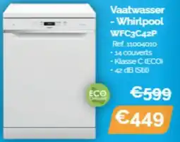 Krëfel Whirlpool Vaatwasser WFC3C42P aanbieding