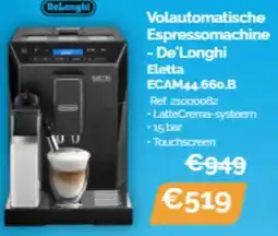 Krëfel De'Longhi Volautomatische Espressomachine Eletta ECAM44.660.B aanbieding