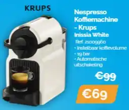 Krëfel Krups Nespresso Koffiemachine Inissia White aanbieding