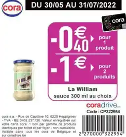 Cora La William sauce aanbieding
