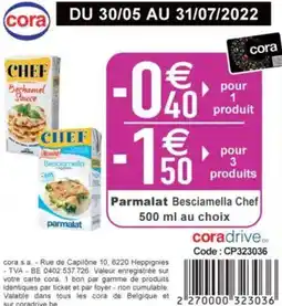 Cora Parmalat Besciamella Chef aanbieding