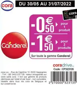 Cora Sur toute la gamme Canderel aanbieding
