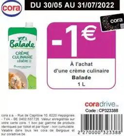 Cora Balade aanbieding