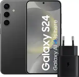 Coolblue Samsung Galaxy S24 256GB Zwart 5G + Samsung Snellader 25 Watt aanbieding