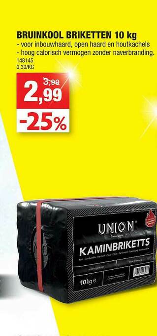 Hubo Bruinkool Briketten aanbieding