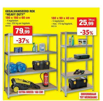 Hubo Gegalvaniseerd Rek Heavy Duty aanbieding