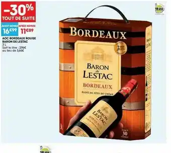 Aoc Bordeaux Rouge Baron De Lestac