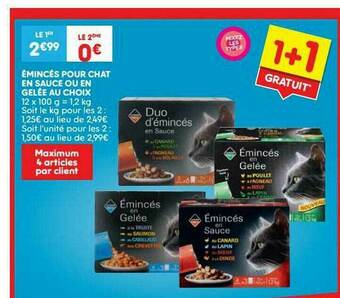 Leader Price émincés Pour Chat En Sauce Ou En Gelée Au Choix aanbieding